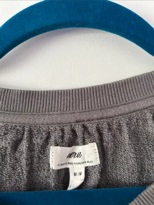 Aerie |Oversized Gray Tie-Neck Pullover Sweatshirt sz M thumbnail 5
