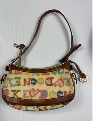 Dooney & Bourke Coated Rainbow‎ Doodle Graffiti Handbag Purse thumbnail 1