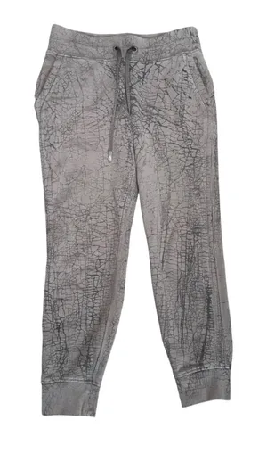 Lululemon Scuba High-Rise Jogger Womens 6 Grey Crackle Print Excellent Fleece thumbnail 1