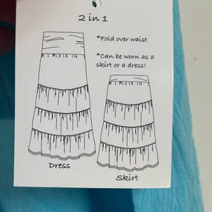 Mary‎ Ellen Clear Water Blue Cotton Gauze 2-in-1 Convertible Skirt Dress XL/XXL thumbnail 6