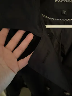 Express Black Double-Breasted Trench Coat with Waist Tie thumbnail 5