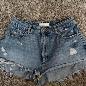 Garage Denim Cheeky Festival Blue Distressed Denim Shorts thumbnail 3