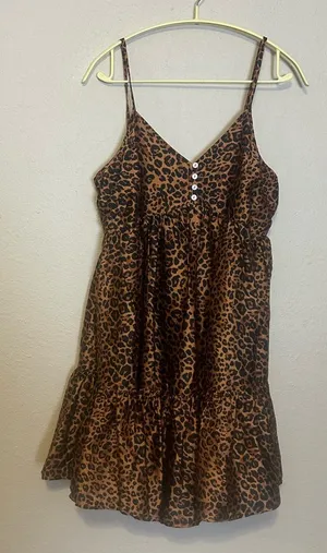 Entro‎ Cheetah Print Mini Babydoll Cami Dress Size Medium NWT thumbnail 1