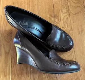 White Mountain Wedge Platform Shoes Brown Size 6 thumbnail 1