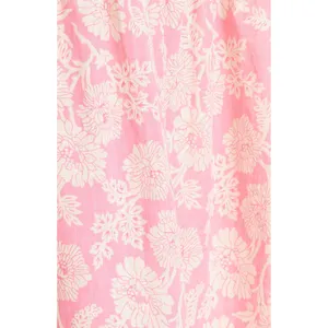 THE GREAT. The Plumeria Cotton Midi Dress Pink Floral Tiered Size 3 Large L thumbnail 7