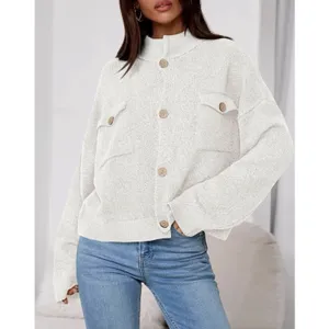 KIRUNDO Cardigan Button Up Oversized Sweater White L Size L thumbnail 4