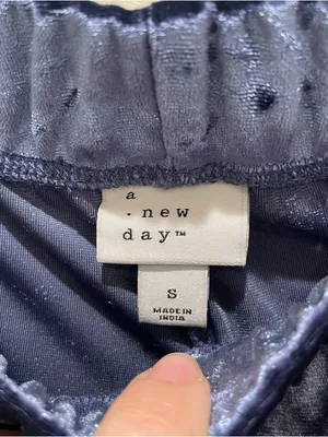 A New Day Crushed Velvet Wide Leg Pants Navy Blue Women’s Size Small Pull On NWT thumbnail 7