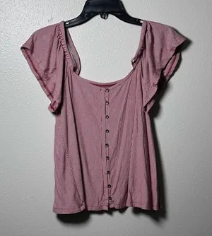 American Eagle Off Shoulder Stripe Top Blouse Soft &‎ Sexy Size XS thumbnail 1