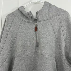 Laslulu 2XL Gray Half-Zip Scuba Hoodie Sweatshirt with Pocket thumbnail 5