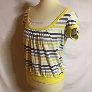VTG Y2K fun bright striped top Yellow thumbnail 8