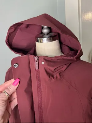 Lululemon Rain Rebel Jacket Waterproof Utility Jacket Red Merlot Size 6 Small thumbnail 9