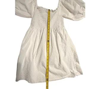 Hill House Home Athena Nap Dress White Swiss Dot Smocked Puff Sleeve‎ Mini Small thumbnail 12