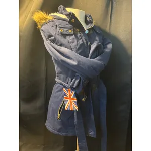 Charlotte Russe Miss London Navy Blue Faux Fur Hood Toggle Parka Jacket Sm NEW thumbnail 5