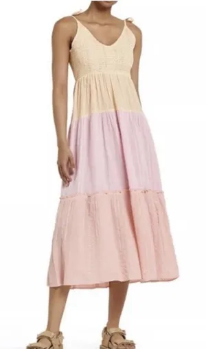 River Island River Island Shirred Midi Dress Sz Medium thumbnail 1