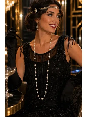 RUSH by Denis & Charles 44” Faux Pearl Crystal Bead Flapper Length Necklace thumbnail 2