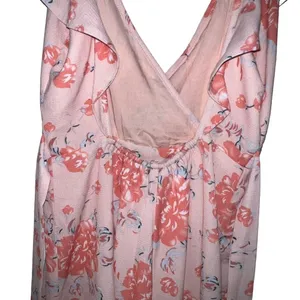 Angel Biba Open Back Orange Floral‎ Romper Ruffle V Neck Tassle Back Ties Size 8 thumbnail 7