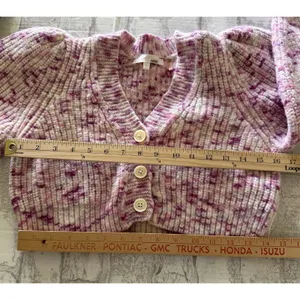 LoveShackFancy Avignon Crop Berry Medley Barbie Coquette Puff Sleeve Cardigan M thumbnail 8