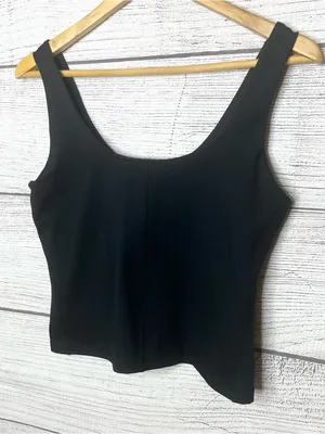 Yogalicious Black Lux Sevilla Bra Tank Scoop Neck Crop Top Size Medium thumbnail 3
