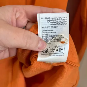 & Other Stories Orange Shirt Mini Dress‎ Long Sleeve Button Front Size 2 NWT thumbnail 9
