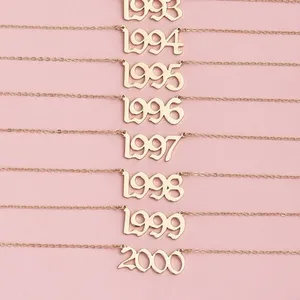 Yr 2000 Customizable Chain Necklace-birthday, anniversary, wedding date thumbnail 5