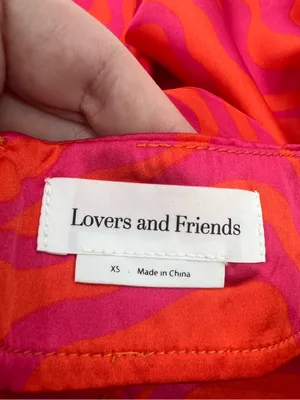 Lovers + Friends Eiden pants wavy tiger‎ pink orange sz XS revolve thumbnail 5