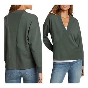 Eddie Bauer Golden Point Terry V-Neck Sweatshirt Dark Loden Green Size Large thumbnail 2