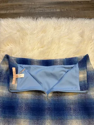 NWT Anthropologie Hutch ‘Nichole’ wool blend lined mini skirt blue plaid M thumbnail 6