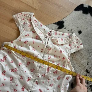 FREE PEOPLE NWOT‎ White Beasley Mini Dress Floral Heart Print Size Small thumbnail 6