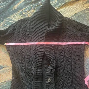 Vintage Lauren Ralph Lauren Black Cotton Puff-Sleeve Button Front Cardigan M Y2K thumbnail 13