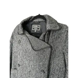 Lucky Brand Womens Coat Drape Front Wool Size Medium‎ Black Grey Jacket Button thumbnail 6