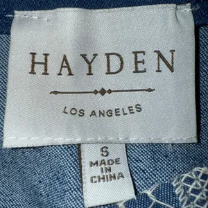 HAYDEN LOS ANGELES Embroidered Blue & White Chambray‎ Mini Skirt NWOT Size Small thumbnail 6