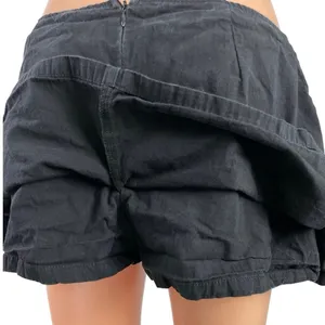 Princess Polly Women's Black Low Waist Y2K Zip Mini Shorts Skirt Skort Size 10 thumbnail 4