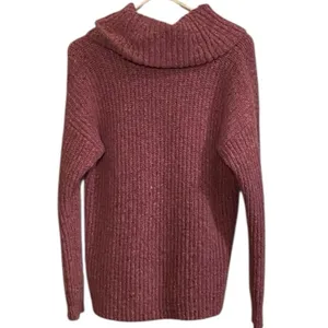 Lauren Ralph lauren wool alpaca Knit Sweater Pink purple cowle Neck relaxed fit thumbnail 8