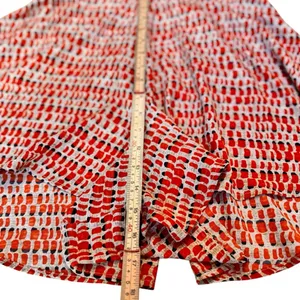 Altar’d State Orange Red Plaid Smocked Romper Women’s Medium Balloon Sleeve EUC thumbnail 9