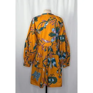 NEW!! Anthropologie LET ME BE Tropical Floral Dress Raglan Long Sleeves Large thumbnail 9