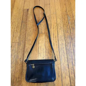 Vera Pelle WOMENS Mini Buckle Crossbody Black Leather thumbnail 8