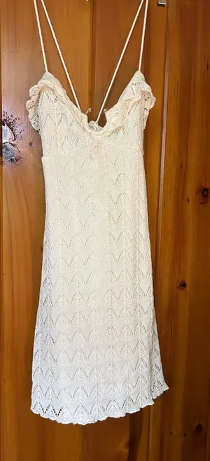 Kirious white crochet mini dress thumbnail 1
