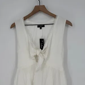 Lulus Lively Beauty White Tie-Front Tiered Mini Dress Size M‎ thumbnail 5