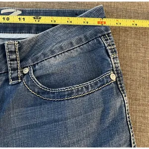 Seven 7 Bootcut Jeans Womens Size 10 Light Blue Denim Sequin Pockets Low Rise thumbnail 4