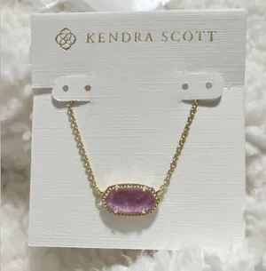 Kendra Scott Elisa Gold Statement Short Pendant Necklace Azalea Illusion thumbnail 1