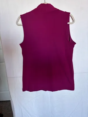 Adrianna Papell Magenta Sleeveless Wrap-Style Blouse – Size M thumbnail 5