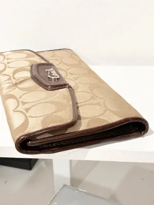 Coach Ashley Signature Sateen Brown Signature C Snap Button thumbnail 3