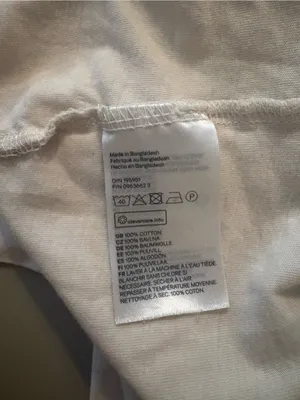 H&M Short Sleeve 100% Cotton Crew Neck Tee in Off-White Cream 💜 thumbnail 5