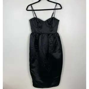 Future Collective Sweetheart Bubble Satin Midi Dress Bustier‎ Elegant Size S thumbnail 2