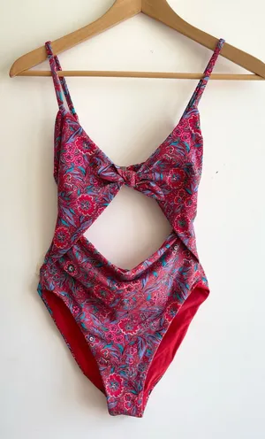 Veronica Beard Aniston Red Floral Print Cutout One Piece Swimsuit Size XS NWOT thumbnail 1