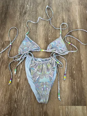 Multi Color Bikini Set Strappy thumbnail 2