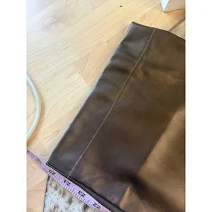 Maeve Colette NEW Brown Faux Leather High Rise Wide Leg Cropped Pants Size 29 thumbnail 9