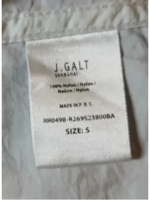 J. Galt Shanghai Women's White Cropped Zip-Up Windbreaker - Size S - INV406 thumbnail 4