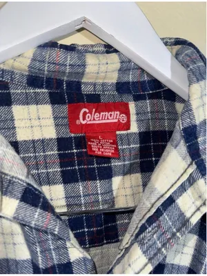 Coleman Flannel Casual Button Down Shirt Size L Blue White Plaid thumbnail 3