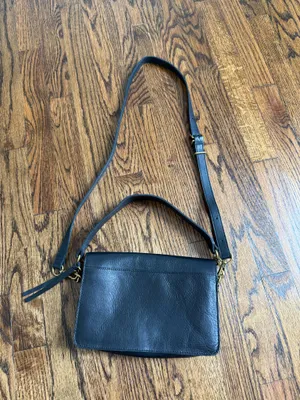 Madewell The Flap Convertible Crossbody Bag Black Leather Minimalist Travel thumbnail 6
